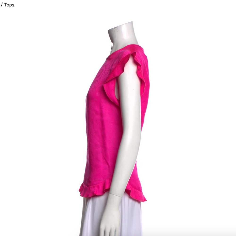 ISABEL MARANT Silk Crew Neck Blouse HOT PINK SILK US4 FR36 NWOT - Picture 3 of 5